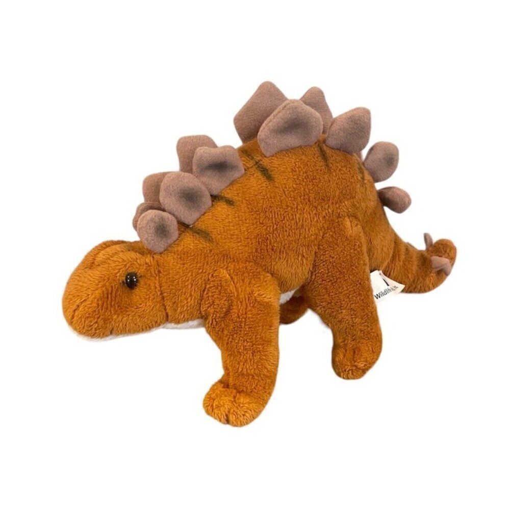 Wildlife Artists 10” Dinosaur Plush Stegosaurus Brown Preloved Toy Stuff Animal
